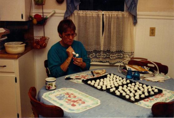 grandma making flowers
